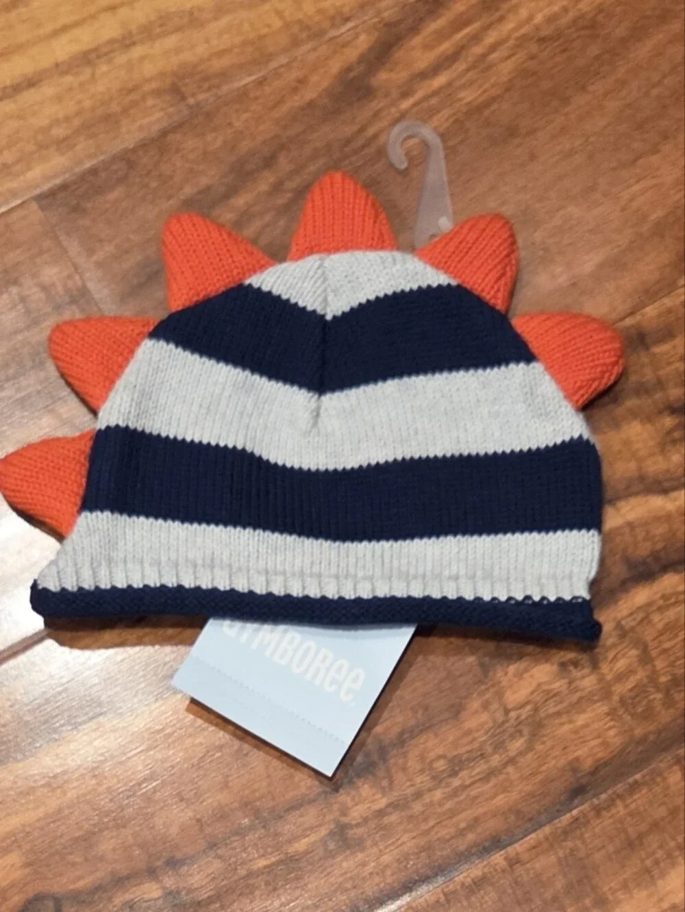 Gymboree NWT 0-3 Months Orange/Navy Hoodie Sweatshirt & Striped Dino Sweater Hat